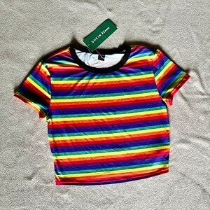 SHEIN - Rainbow Crop Top